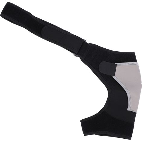 Orthèse d'épaule respirante et absorbante, avec rembourrage épais et compressif pour une récupération optimale. Noir et gris. (1/5)