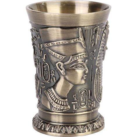 Coupe à vin vintage de style égyptien, gobelet en métal, objet de décoration artisanale, cadeau, ornement pour la maison (1/5)