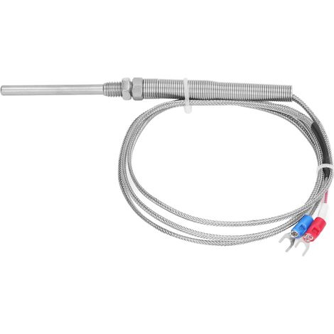 Thermocouple de type K, capteur de température en acier inoxydable 304, sonde M8 5 x 50 mm avec isolation, longueur 1 m / 39,3 pouces. (1/5)