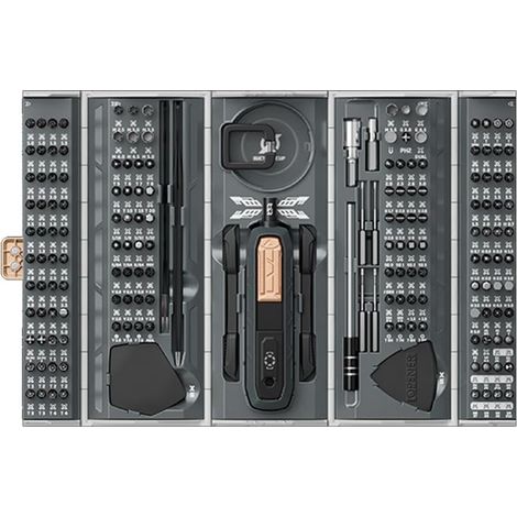 Professionelles Präzisions-Schraubendreher-Set, 180 in 1, magnetische Bits, Reparatur von Elektronik, Smartphones, Laptops, Uhren, JM-8192