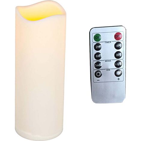 Bougie LED Everlasting Glow pour intérieur/extérieur, minuterie, couleur biscuit, 7,6 cm x 22,9 cm (1/5)