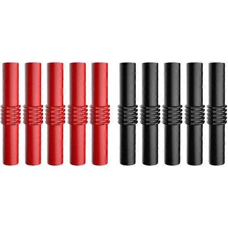 P7023 Lot de 10 rallonges isolées en PVC de 4 mm avec fiche banane femelle-femelle (1/5)
