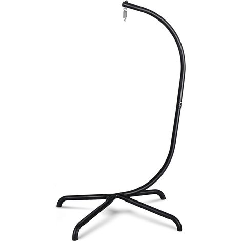 Hanging Egg Chair Holder, Solid Iron Hammock Chair Frame with Spring Hook, Stable Base, Heavy Duty Swing Chair Holder, 150kg, C Bracket for Hanging Chair (1/5)