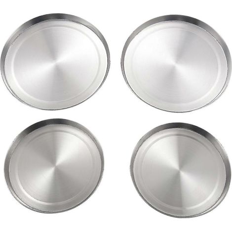 Lot de 4 couvercles ronds en acier inoxydable pour brûleurs de cuisinière (1/5)
