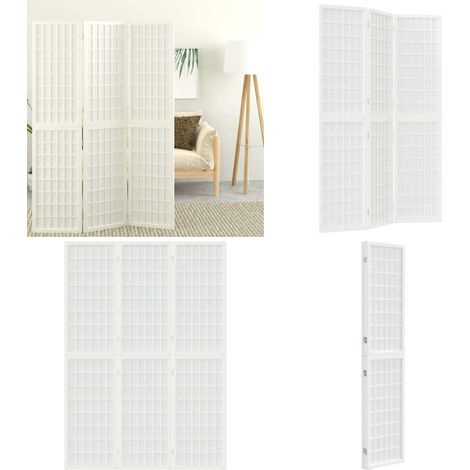 3-tlg. Paravent Japanischer Stil Faltbar 120x170 cm Weiß - Raumteiler - Paravent - Holzraumteiler - Tannenzapfenholzteiler - Japanische Einrichtung - Home & Living (1/5)