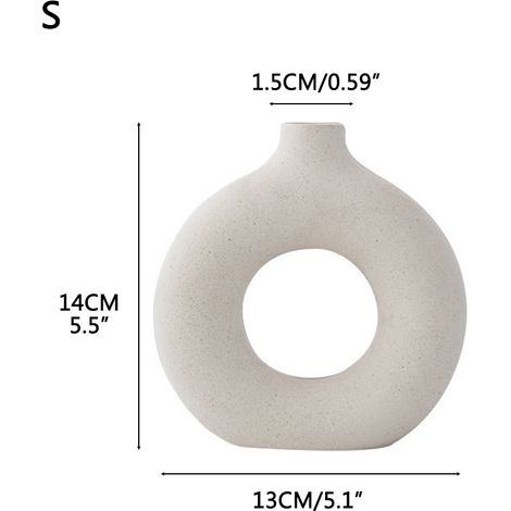 Petit vase rond en céramique pour composition florale dans le salon (comme illustré sur la photo) (1/5)