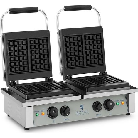 Gaufrier carré - Royal Catering - Dimensions: 37 x 62,5 x 50 cm - Puissance: 2 x 2.000 Watts (1/5)