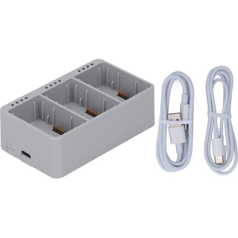 Station de charge 1 pour 3 batteries portables avec indicateur LED pour batterie de drone DJI Mini 3 Pro grise (1/5)