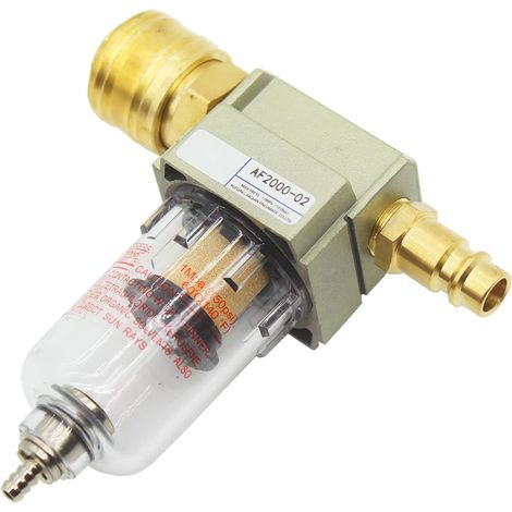 Filtre à air comprimé 1/4" Séparateur d'huile avec raccord rapide allemand pour compresseur, filtre comprimé, pneumatique, régulateur, e - (1/4)