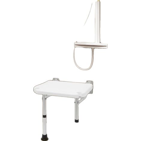Badezimmerstuhl, faltbares Design, höhenverstellbar, WEISS (1/2)