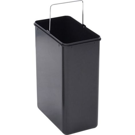 Seau en plastique noir 15L pour poubelle de cuisine – Poignée métallique – Compatible avec Step Bin CR705-30L et CR705-45L