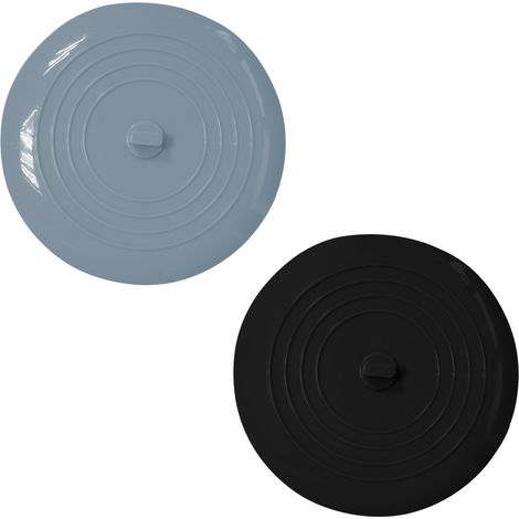 Lot de 2 bouchons de baignoire, bouchons d'évier de cuisine, bouchons de vidange en silicone de 15 cm, bouchons anti-cheveux, couvercles à ventouses plats pour la cuisine, accessoires de salle de bain (1/5)