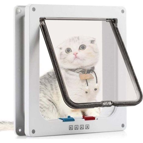 Magnetische Katzenklappe mit 4 Ausgängen – Haustiertür mit Tunnel 20 x 19 cm (1/4)