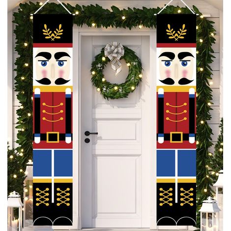 Bannière Casse-Noisette Soldat de Noël - 183 cm x 30 cm, motif coloré, utilisation intérieure et extérieure, décoration festive pour la maison, le jardin, le porche et les fêtes (1/5)