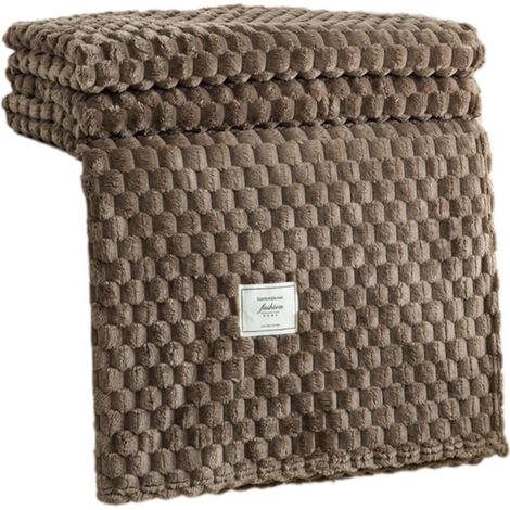 Couverture Rafraîchissante - Flanelle Respirante 100% Polyester - 120 x 100 cm - Café - Pour Dormir en Été ou en Cas de Chaleur - 1 Pièce (1/5)