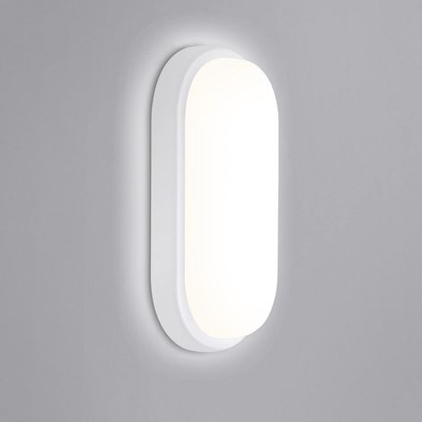 Plafonnier LED 18W 1710LM, IP65 Étanche pour Salle de Bain et Locaux Humides, Applique Murale Ovale pour Couloir, Cave, Jardin, Balcon (1/5)