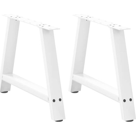 Couchtischbeine A-Form 2 Stk. Weiß 60x(42-43) cm Stahl