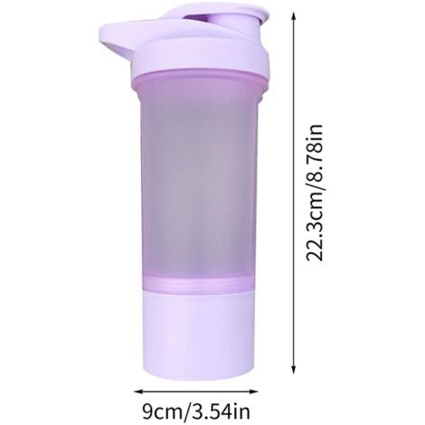 Bouteille shaker pour protéines de 500 ml, bouteille de mélange bleue, bouteilles d'eau de sport pour l'entraînement, bouteilles d'eau de fitness (1/4)
