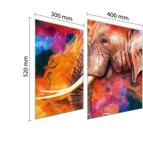 GLASSCHUTZPLATTE FÜR HERD 70x52 ELEPHANT (1/5)