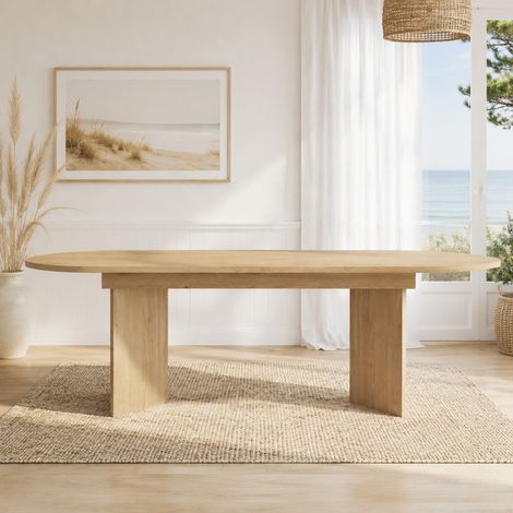 Tavolo allungabile 140/180 x 90 cm in MDF, 4-8 persone, rovere OKMYHOME (1/5)