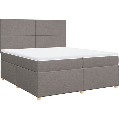Boxspringbett mit Matratze Taupe 200x200 cm Stoff vidaXL