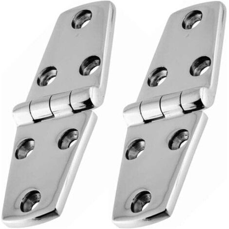 2 cerniere per navi in acciaio inox 316 102 × 38 mm Cerniera per ante di armadi Utilizzata per barche, yacht, cerniere per porte, cerniere per armadi, cerniere di collegamento
