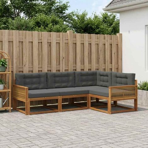 vidaXL Outdoor-Sofagarnitur mit Kissen 4 pcs Natur und Anthrazit (1/5)