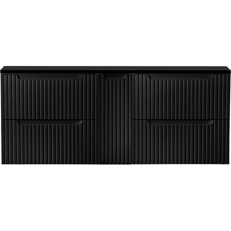 Doppelwaschtisch-Unterschrank 140cm, in schwarz, NEWPORT-56-BLACK (1/5)