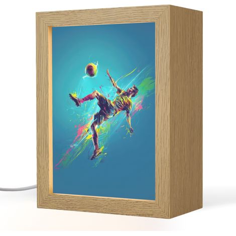 LUCE NOTTURNA PER BAMBINI Calciatore - Schizzi di vernice - Colorato - Pallone 15x20 cm