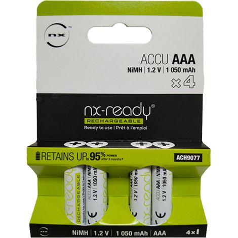 NX - Accus NiMH blister x4 AAA NX READY 1.2V 1050mAh