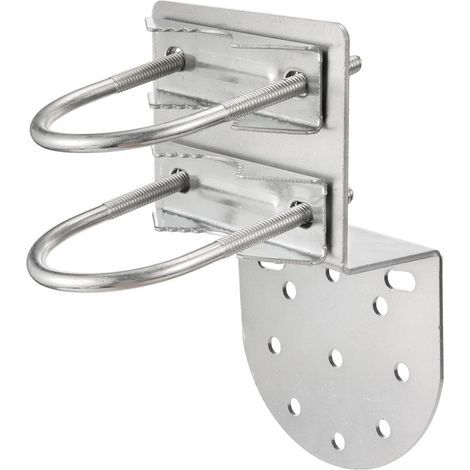 Support Mural pour Mât Antenne, Collier Antirouille Fixation pour Tube de Diamètre 25-50 mm, pour Antenne Extérieure LoRa / TV / Parabole Satellite / Station Meteo / CB (1/5)