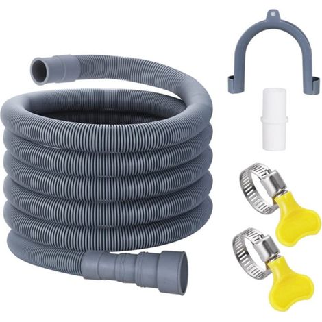 Ablaufschlauch für Waschmaschinen, 1,5 m, Universalverlängerung mit Halterung und Klemmen (1/5)