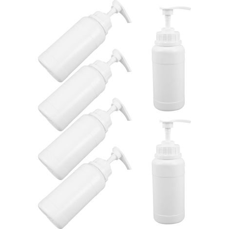 Lot de 6 flacons pompe 300 ml en PEHD avec système anti-fuite , pour shampoing et après-shampoing , (1/5)