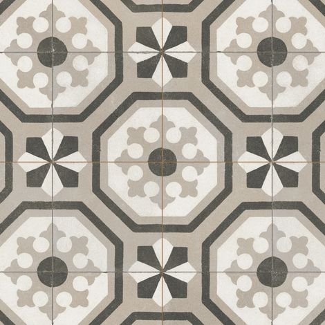 Carrelage Vintage effet Carreau ciment Multicolore Iluro 45x45x0,95 cm Ardina - Sol et mur intérieur (vendu par carton de 1 m²) - RO'MA CARRELAGE