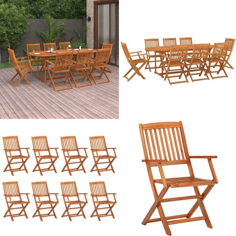 9-tlg. Garten-Essgruppe 220x90x75 cm Massivholz Akazie - Gartenmöbel - Essgruppe - Gartentisch - Gartenstuhl - Akazienholz - Home & Living (1/5)