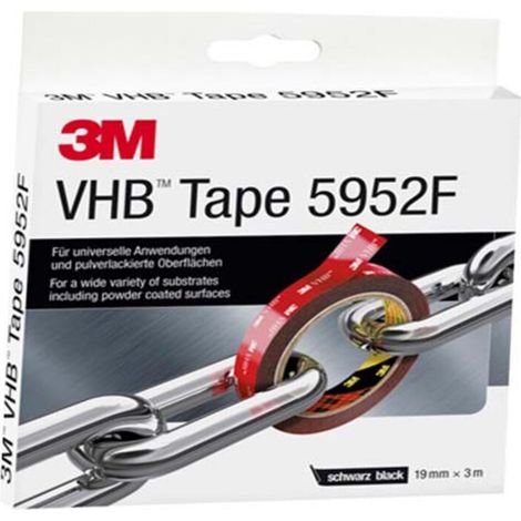 Montageband VHB Tape 5952F schwarz L.3m B.19mm Rl.3M (1/2)