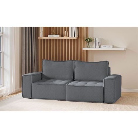 Sofa Modulsofa 2-teilig SANDE 2-Sitzer Stoff Alpine Anthrazit (1/5)