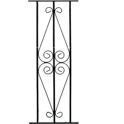 Ascot Decking Fence Panels (Pack of 2) - Solid Steel - FIts Gap of 280 mm x 770 mm High - Electro Galvanised/Black Powder Coated