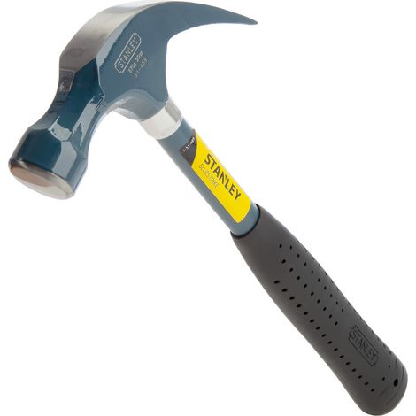 Stanley 20 oz Claw Hammer (Model 1-51-489) with Forged Steel Head, Steel Tubular Handle with Durable Vinyl Grip, Blue - Ideal for Nail Extraction