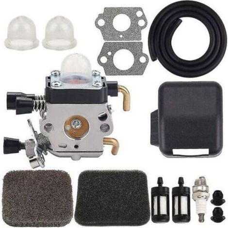 Carburateur compatible avec débroussailleuses STIHL FS75, FS80, FS85 – avec couvercle de filtre à air intégré – alimentation carburant optimale pour performances maximales (1/4)
