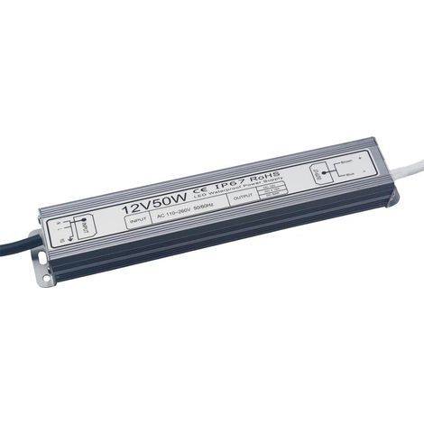 12V/50 Watt de suministro de energía a prueba de agua para la cinta de LED (1/2)
