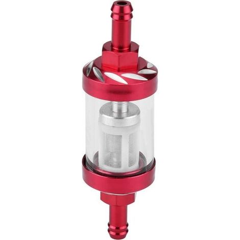 Remplacement de Fil de Filtre à Essence 8mm en Verre de gaz en métal pour la Moto(Rouge) (1/4)