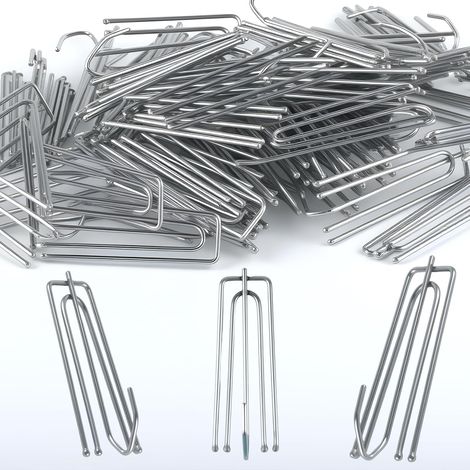 Lot de 60 Crochets à rideaux, Acier inoxydable, 4 dents, Fixation robuste, Pour maison et salle de bain (1/5)