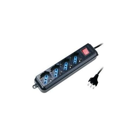 Atlantis P011-SL3004P-B Ciabatta Elettrica 4 Prese Schuko ITA Bipasso 16A 2500W Spina IEC UPS colore Nero