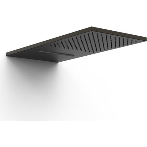 Pommeau de douche mural 2 fonctions (pluie/cascade) Noir bronze - TRES 29990301KMB