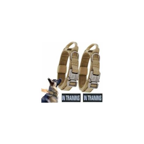 2 colliers tactiques pour chien, collier de chien personnalisé, collier de dressage réglable pour chiens moyens et grands-L (1/5)