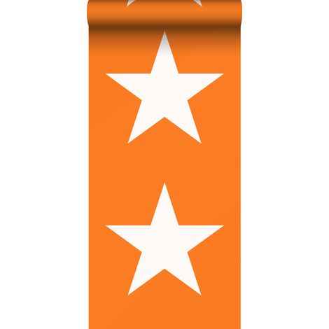 papier peint étoiles orange et blanc - ESTAhome (1/5)