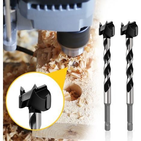 2 Pieces Drill Bit 20mm Diameter 129mm (5\") Long Tungsten Carbide Twist Wood Drill Bits, Hole Saw, Auger Opener, Cutter for Wood Drilling (1/4)
