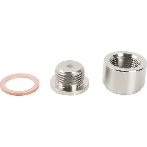 Bouchon de sonde à oxygène à souder M18 x 1,5, adaptateur de sonde à oxygène, bouchon à orifice plat en acier inoxydable (1/5)