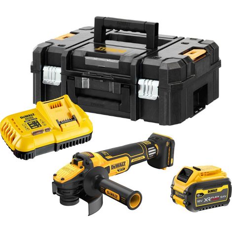 Dewalt DCG409VST1-GB 18V XR 125mm Variable Speed Angle Grinder - 1x 6.0Ah FlexVolt Battery, Charger &amp TSTAK II Case